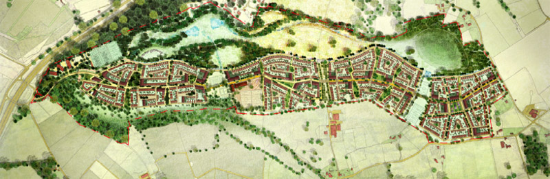 Proposed new town of 2100 homes
